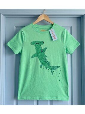 CAT & JACK Boys' Green Dotted Hammerhead Graphic Tee Top - Size Small (6/7) NEW